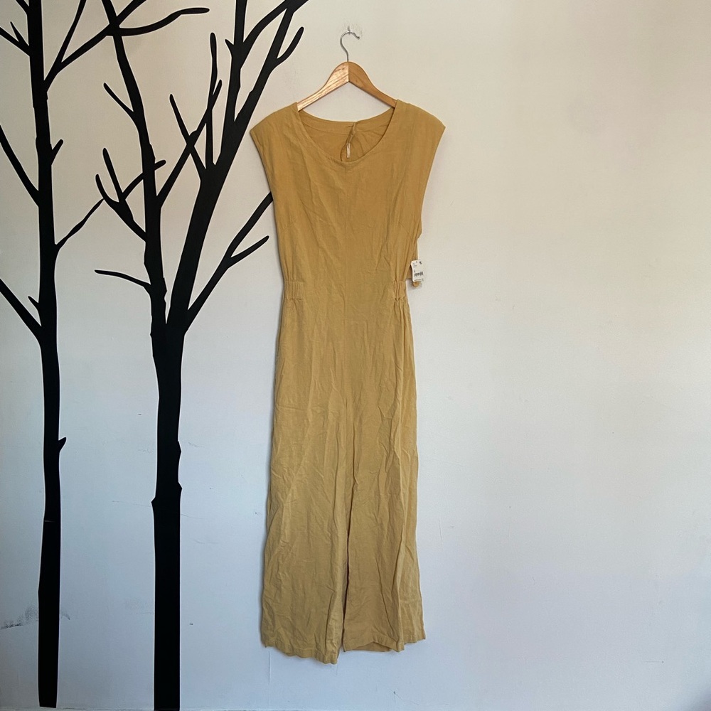 Free People Golden Wide Leg Jumpsuit